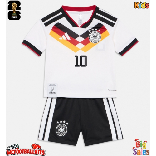 Germany Jamal Musiala #10 Replica Home Stadium Kit for Kids World Cup 2026 Short Sleeve (+ pants)
